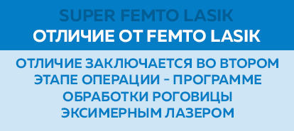 Отличие SUPER FEMTO LASIK от FEMTO LASIK